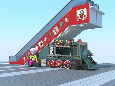 Industrial LOFT Meichen Escalator Meichen 3d model Industrial LOFT Meichen Escalator Meichen 3d model