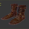Vintage Brown Leather Boots With Metal Buckles And Lace Up Design
