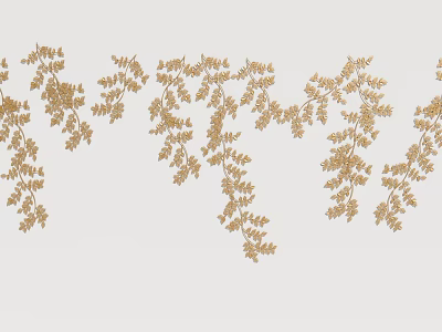 Elegant Golden Vine Leaf Pattern Wall Decor for Home Interior Decoration 3d model