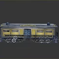 Vintage Southern Train Model Yellow Blue Carriage With Windows Doors And Metal Wheels