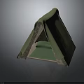 Tent Shaped Furniture With Green Top Cover Brown Textured Sides And Green Cushion Base