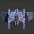 Futuristic Space Exploration Vehicle With Multiple Thrusters Red Gray Design And Transparent Cockpit