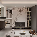 Modern Living Room Interior With L Shaped Sofa Round Coffee Table And Area Rug