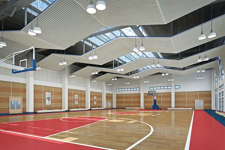 modern basketball hall 3d model