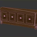 Rustic Solid Wood Storage Cabinet With Carved Panel Doors For Living Room Furniture