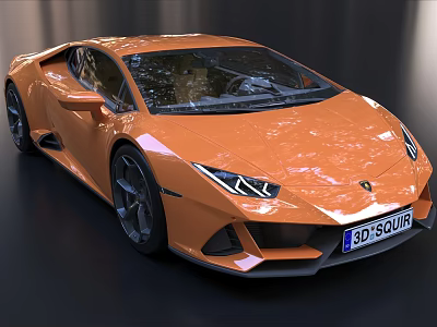 Orange Sports Car With Sleek Design Modern Headlights Shiny Exterior And Alloy Wheels 3d model