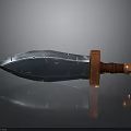 Blue Textured Blade Sword With Red Wooden Handle And Copper Guard
