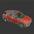 Red Modern SUV With Panoramic Sunroof And Sporty Exterior Design