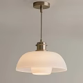 Modern Pendant Light With White Shade And Metal Hanging Fixture Design