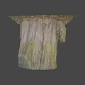Natural Rustic Tree Stump Chair With Handcrafted Wood Texture And Gravel Base