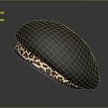 Stylish Black Beret With Leopard Print Brim Modern Fashion Accessory