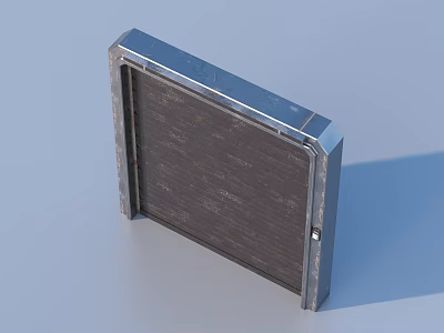 Practical Household Storage Box With Metal Frame And Dark Panel Design 3d model