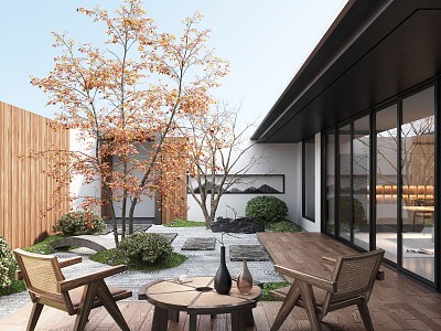 Modern courtyard landscape 3d model