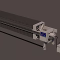 Industrial Plate And Frame Filter Press With Control Panel And Hydraulic System 3d model