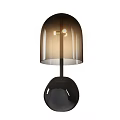 Modern Table Lamp With Brown Gradient Glass Shade And Spherical Black Base 3d model