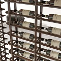 Modern Wine Rack Solid Wood Partition Wine Rack 3d model