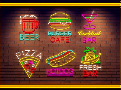 Modern Decorative Light Game Neon Light 3d model