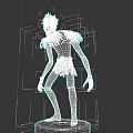Game Movie Character Statue With Spiked Hair Black Outfit And Detailed Costume Standing Pose