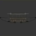 Vintage Tram Model With Wooden Structure And Metal Roof Featuring Glass Windows And Connected Cables
