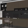 Modern Desk Writing Desk Computer Audio Bookcase 3d model