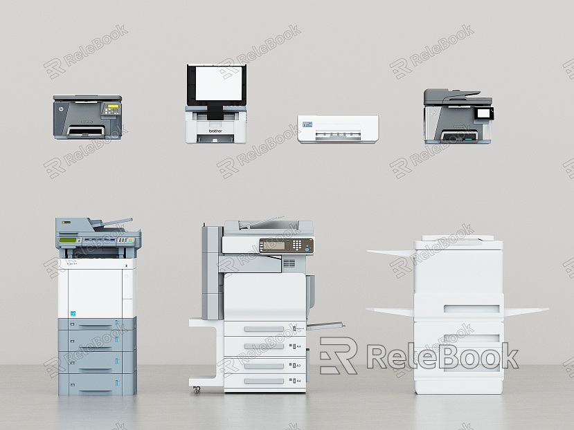 Modern printer copier printing room model