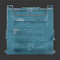 Blue Industrial Metal Storage Crate With Sturdy Frame Handles And Smooth Wheels