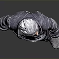 3D Character Model In Gray Hoodie And Pants Standing Casual Pose Full View