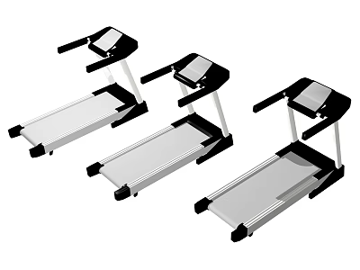 Three Modern Treadmills For Home Gym Fitness Exercise Equipment Setup 3d model