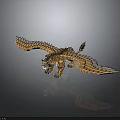 Mythical Winged Tiger Creature With Feathered Wings And Golden Fur Details