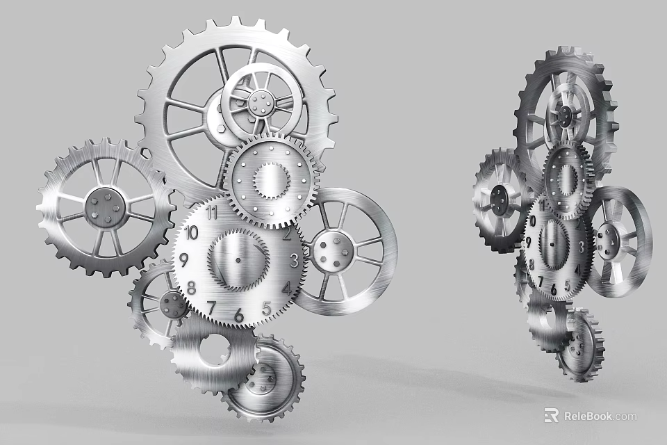 Mechanical Hardware Tools With Multiple Metal Gears And Precision Parts 3d model 
