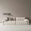 POLIFORM Beige Multi Seat Sofa With Decorative Cushions In Modern Living Room