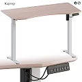 Modern Adjustable Electric Standing Desk With Different Color Tabletop Black White Legs And Control Panel