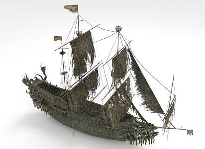 Abandoned ship broken ship ghost ship pirate ship 3d model