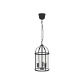 Modern Chandelier With Black Metal Frame Transparent Glass Shade And Candle Bulbs