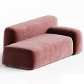 Sleek Modern Two-Seater Sofa With Terracotta Velvet Upholstery And Simple Curved Design