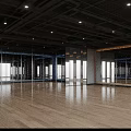 Modern Fitness Gym Interior With Mirror Walls Training Equipment And Wooden Flooring