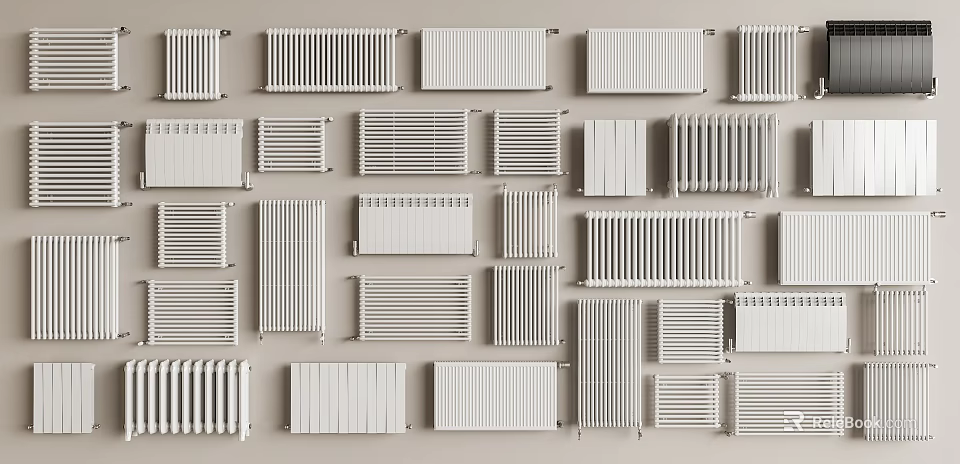 Various Types Of Radiators For Home Heating And Interior Design 3d model 