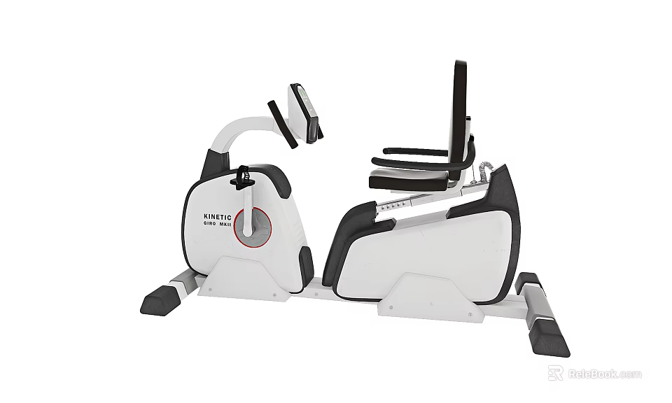 Synergy Recumbent Exercise Bike With White Black Frame Ergonomic Seat And Adjustable Panel 3d model 