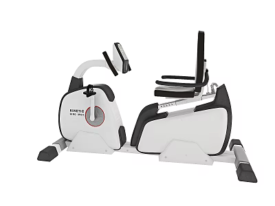 Synergy Recumbent Exercise Bike With White Black Frame Ergonomic Seat And Adjustable Panel 3d model