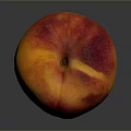 Fresh Ripe Peach With Juicy Red And Yellow Skin On Dark Background