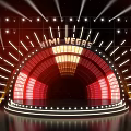 MIMI VEGRE Concert Stage with Bright Lights and Arched LED Panel Design