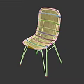 Modern White Leisure Chair With Metal Frame And Woven Seat Back For Indoor Outdoor Use