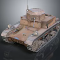 Old Fashioned Military Tank Featuring Tracks Turret Antenna Headlights And Worn Exterior