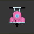 Pink Children's Toy Scooter With Black Seat Blue Headlight And Handlebar