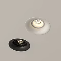 Modern White And Black Downlights Installed On Ceiling For Home Lighting 3d model