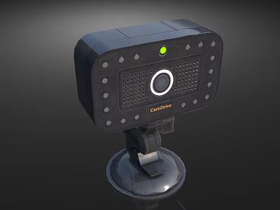 Modern Black Kitchen Appliance Featuring Camera Lens Green Indicator Light And Suction Cup Base 3d model