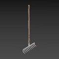 Sturdy Metal Rake with Wooden Handle and Durable Tines Premium Hardware Tool