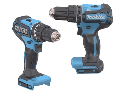 Cordless Makita Power Drills Blue And Black For Professional And Home Use 3d model