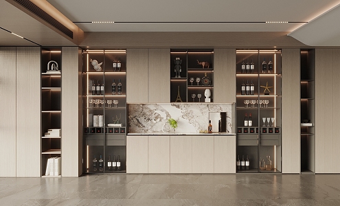 Modern Wine Cabinet 3d model