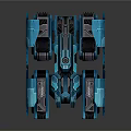 Futuristic Blue Mechanical Vehicle Design With Armored Modules And Sci Fi Elements 3d model